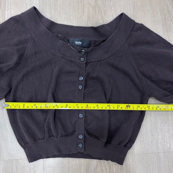 Brown Cardigan Shrug with Puff Sleeves, S - Picture 7 of 7